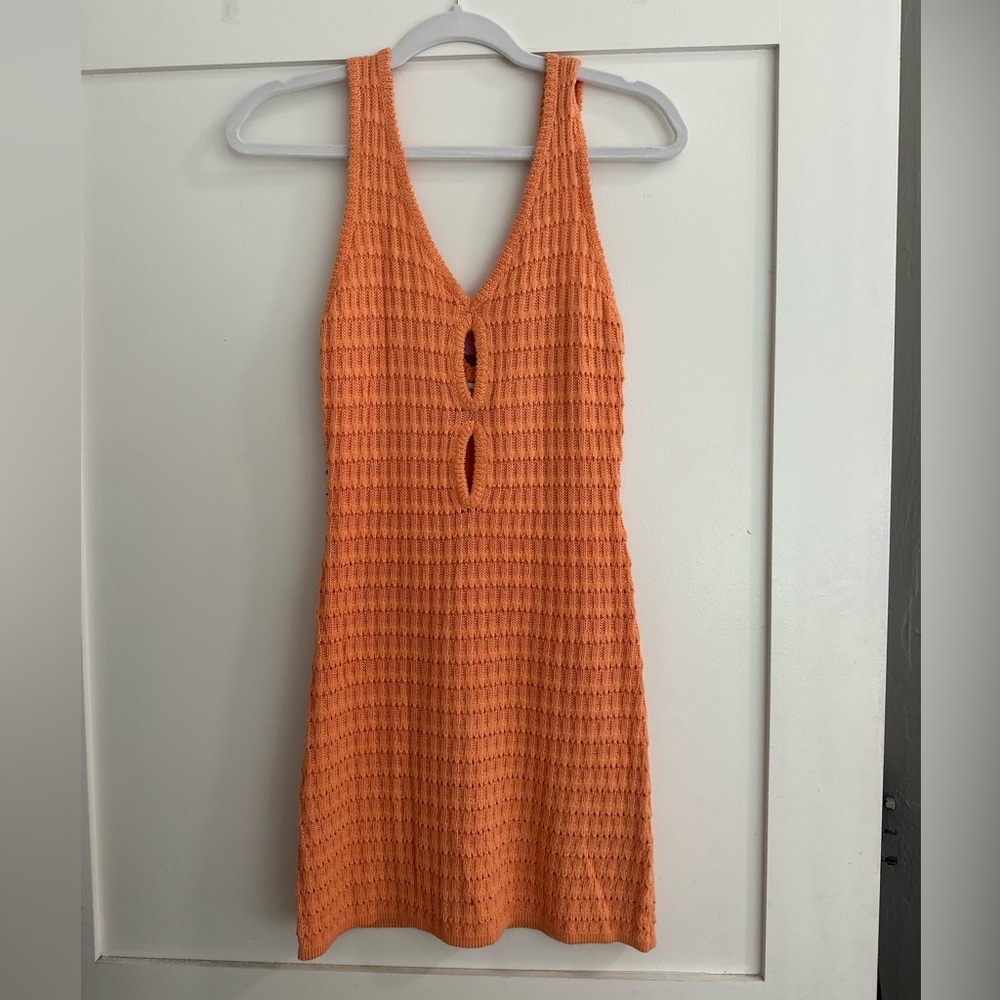 Beginning Boutique Aufrey Orange Knit Dress